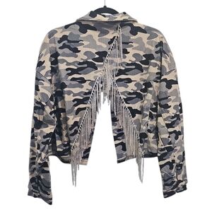 NWT Savanna Jane Western Fringe Jacket Women Size M L Black Festival Streetwear